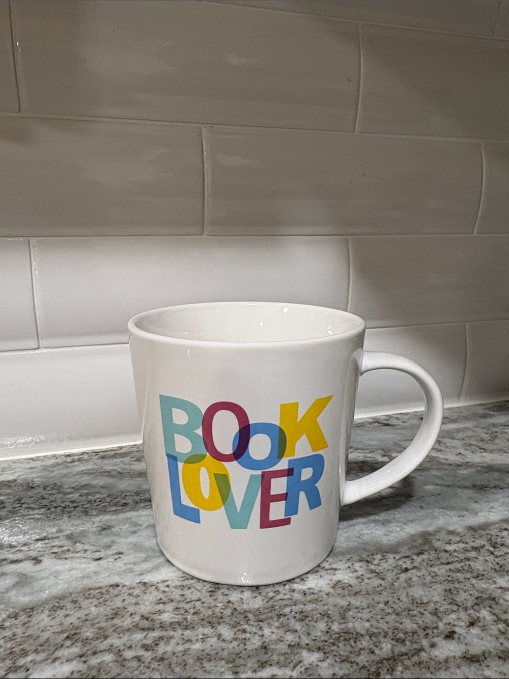 Draper James White 'BOOK LOVER' Colorblock Ceramic Mug